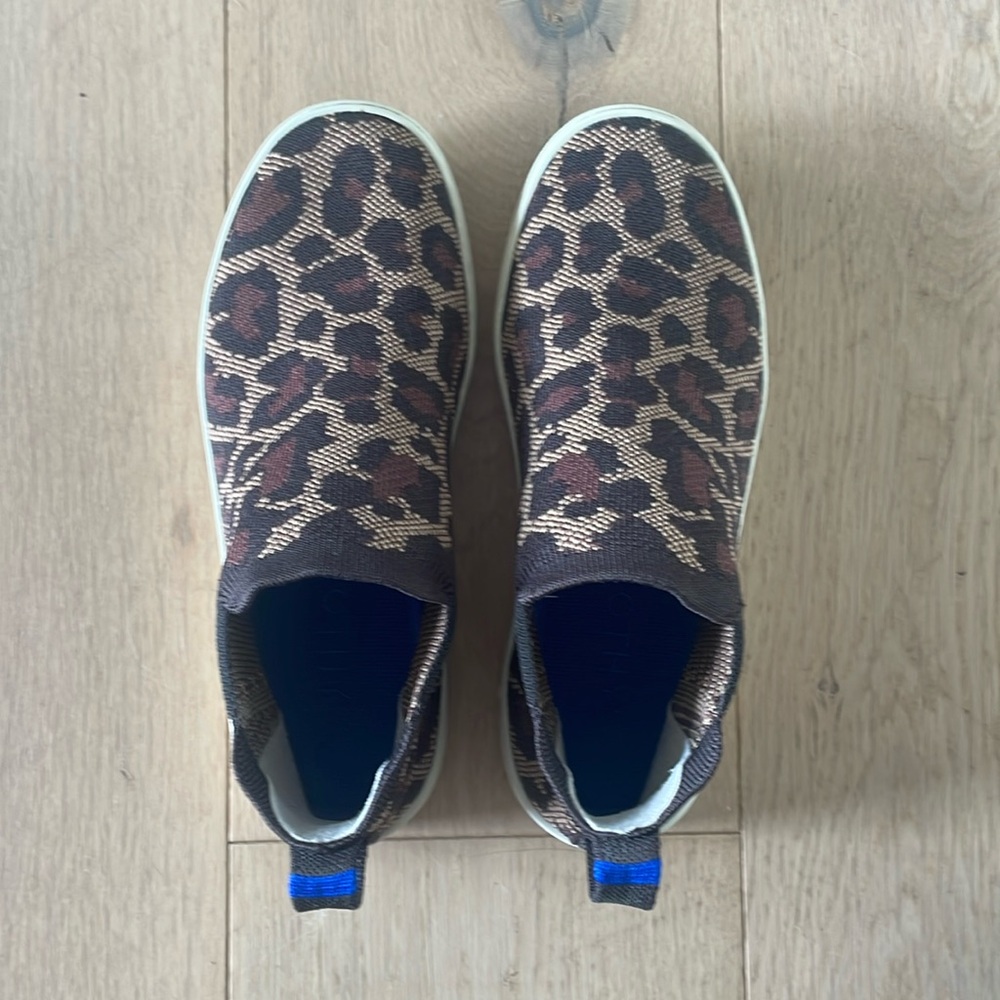 Rothy’s Chelsea sneaker boot, wildcat/cheetah, 6.5
